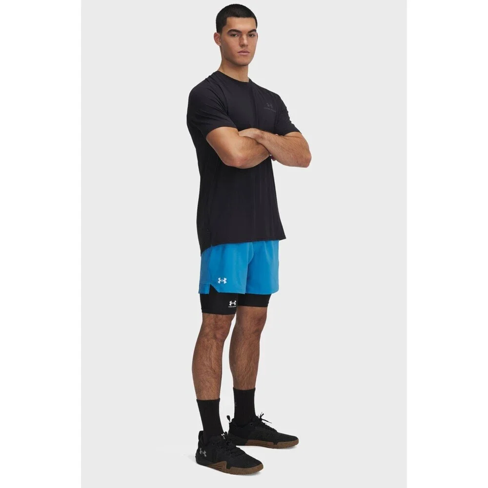 Under Armour Vanish Shorts Men's Blue Woven Stretch Elastic Waist Active JAX53